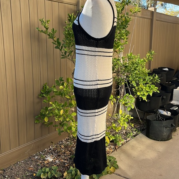 Frame Denim Open Knit Tank Dress Off White Multi Women's Small Coastal Beachy - Picture 12 of 16